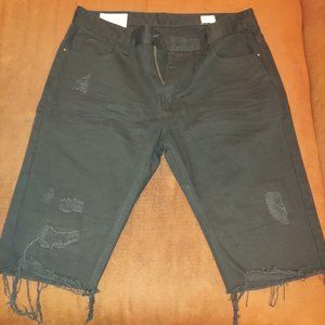 Black knee length Jean short